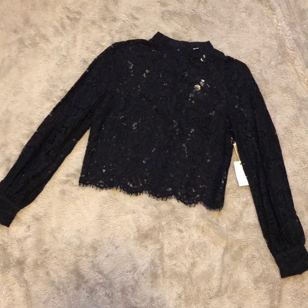 Navy Lace Blouse